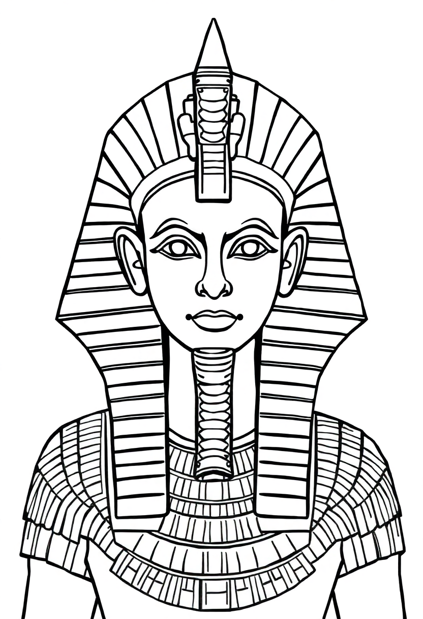 Egyptian Pharaoh with Headdress coloring page, free printable