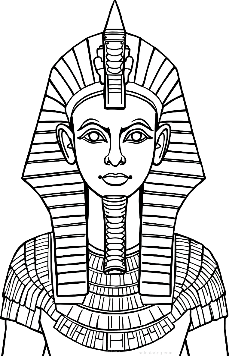 Egyptian Pharaoh with Headdress coloring page for kids
