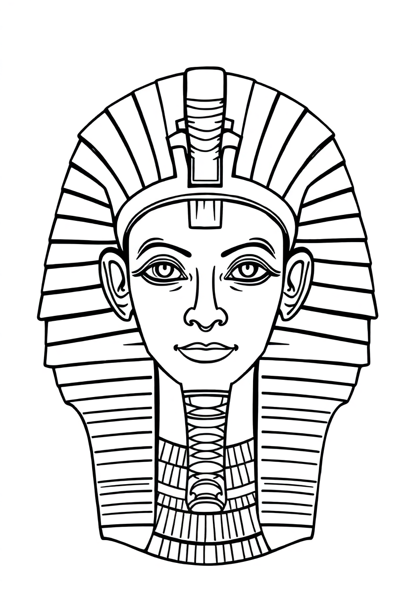 Egyptian Pharaoh with Headdress coloring page, free printable