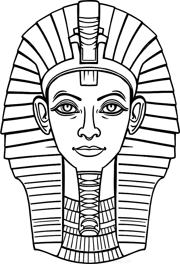 Egyptian Pharaoh with Headdress coloring page for kids