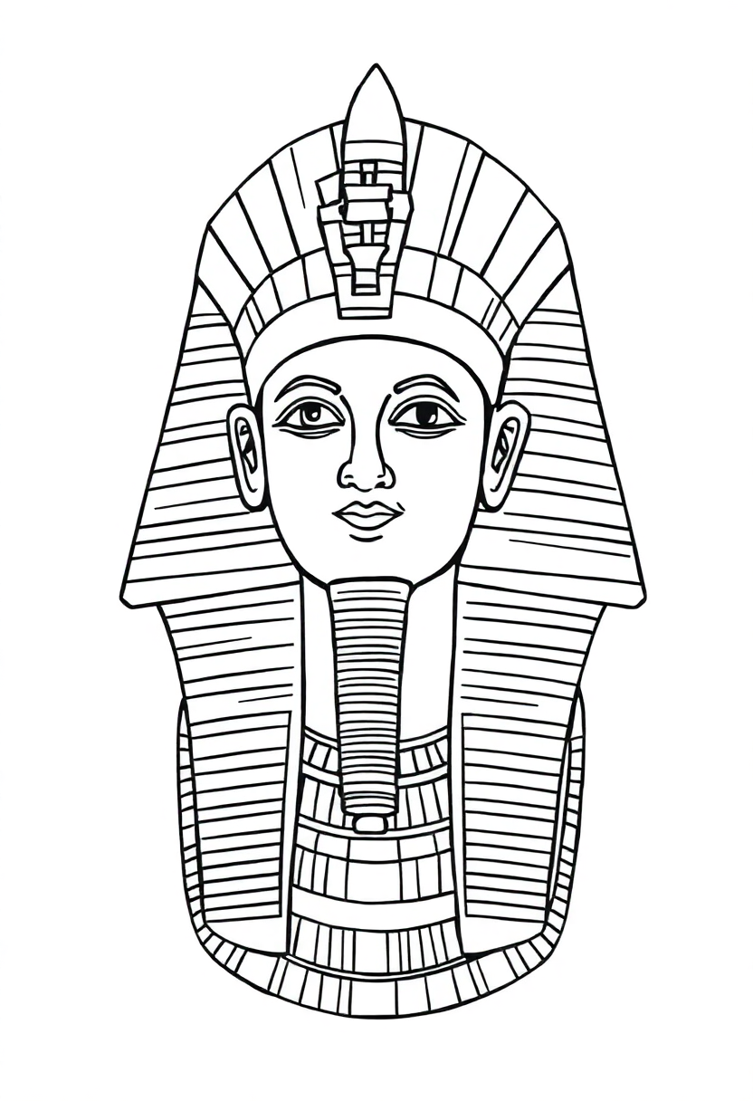 Egyptian Pharaoh with Headdress coloring page, free printable