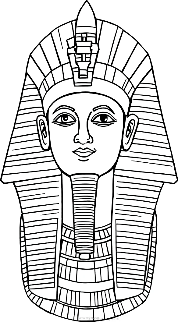 Egyptian Pharaoh with Headdress coloring page for kids