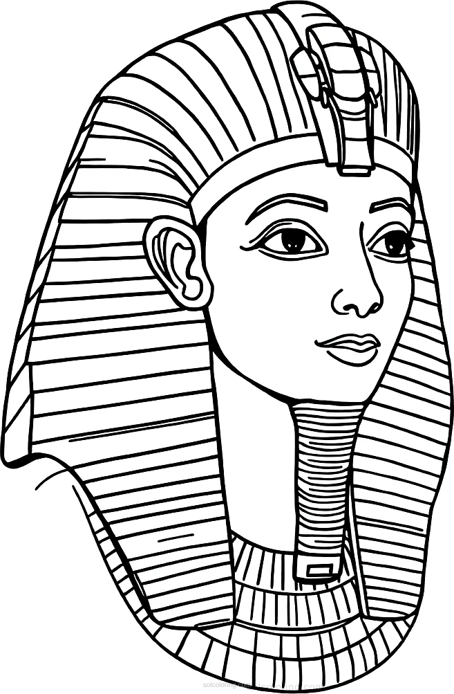 Egyptian Pharaoh with Headdress coloring page for kids