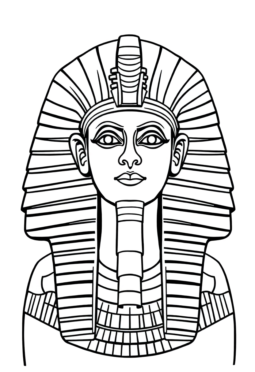 Egyptian Pharaoh With Headdress coloring pages