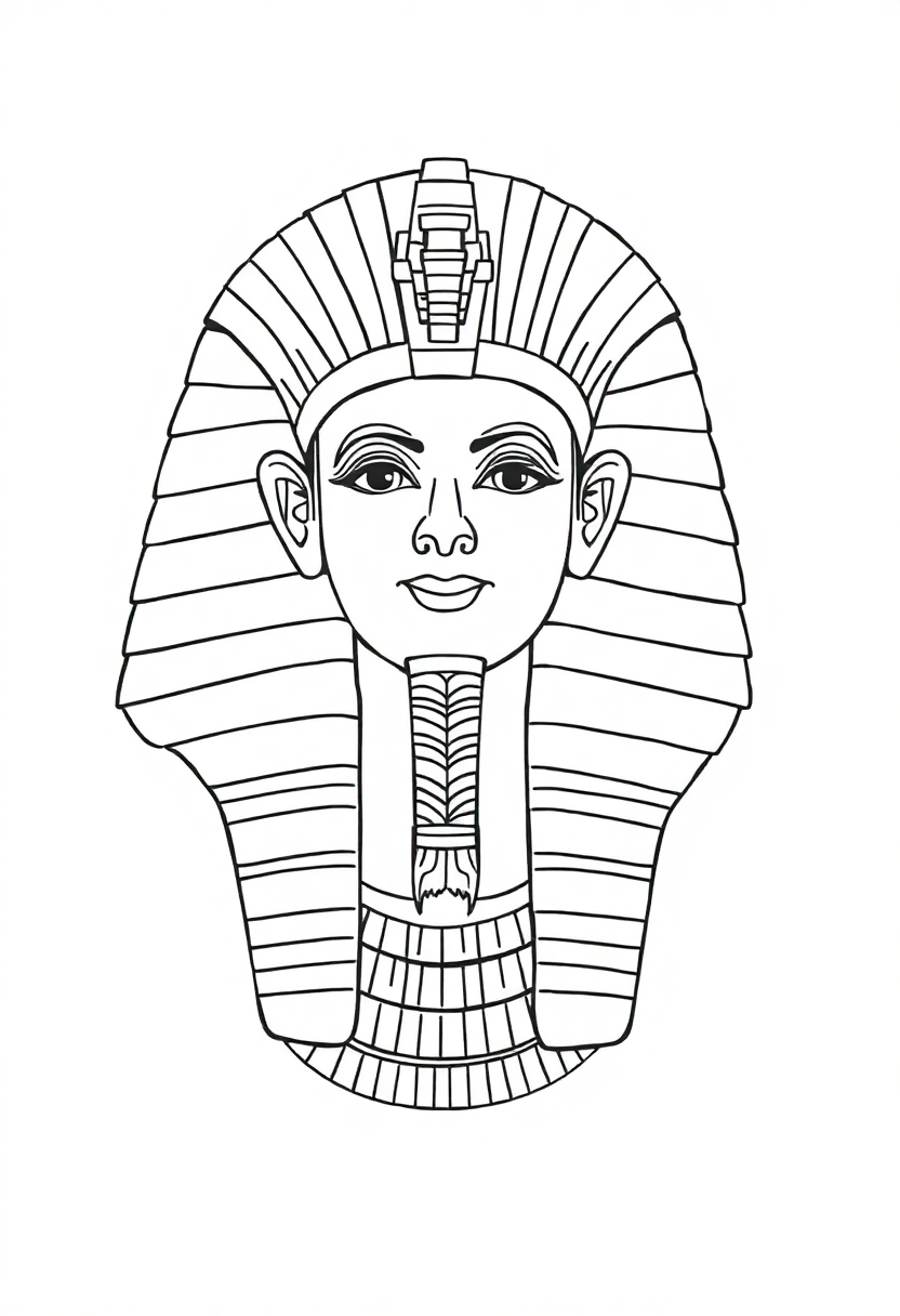 Egyptian Pharaoh with Headdress coloring page, free printable