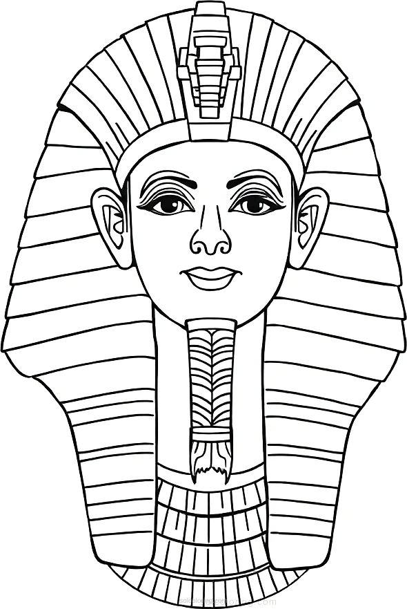 Egyptian Pharaoh with Headdress coloring page for kids