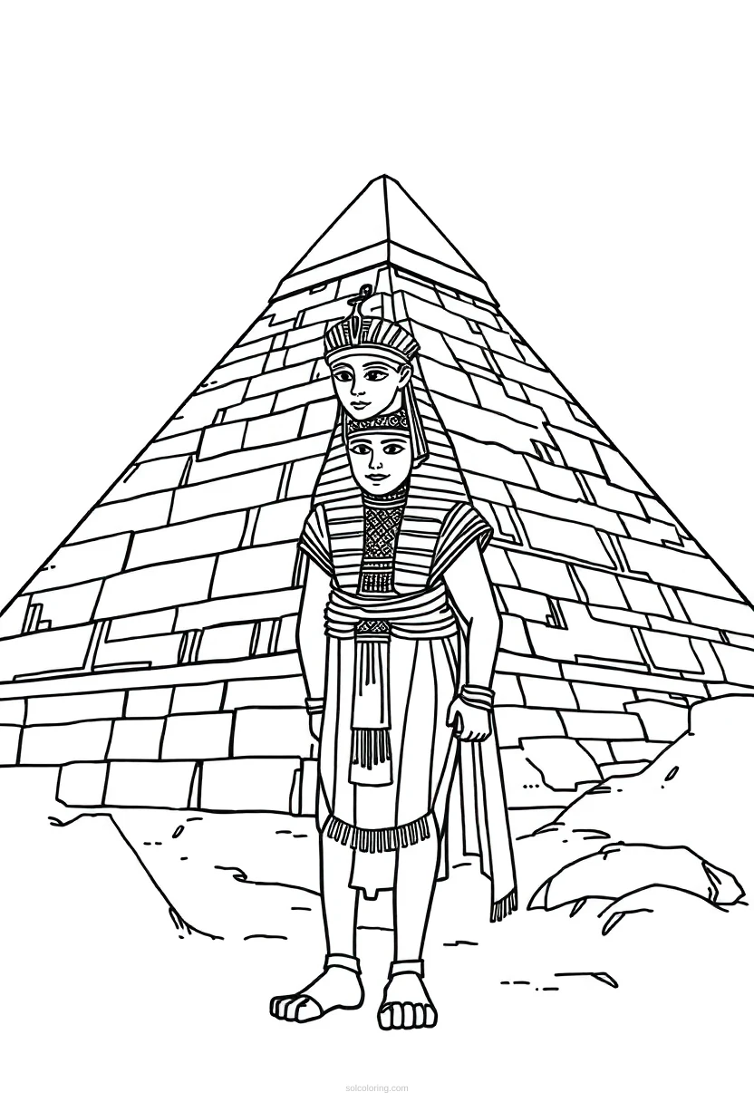 Egyptian Pyramid Complex coloring page for kids