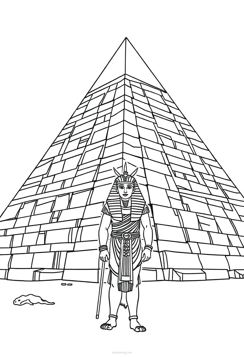 Egyptian Pyramid Complex coloring page for kids
