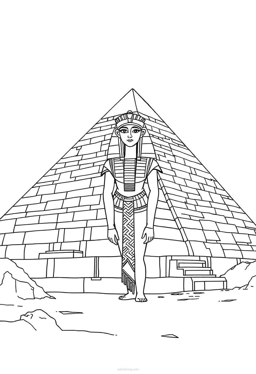 Egyptian Pyramid Complex coloring page for kids