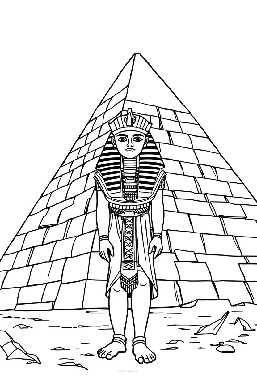Egyptian Pyramid Complex coloring page for kids