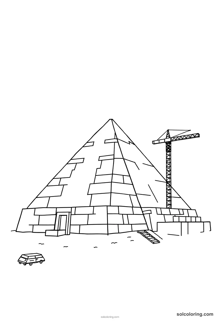 Simple Egyptian Pyramid Construction Site simple coloring page for kids