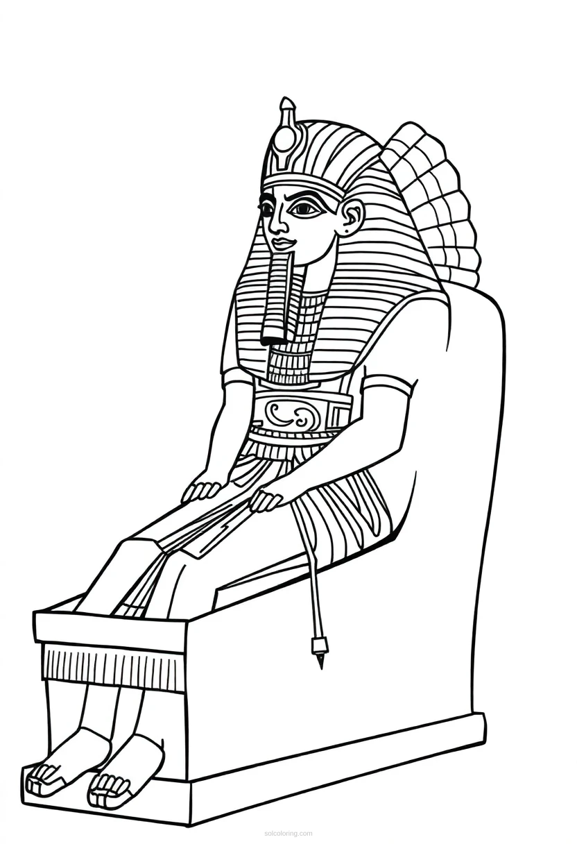 Egyptian Sarcophagus coloring page for kids