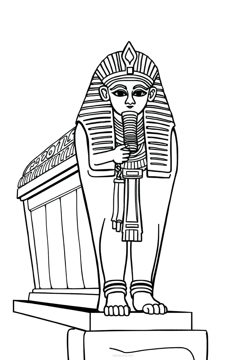 Egyptian Sarcophagus coloring page for kids