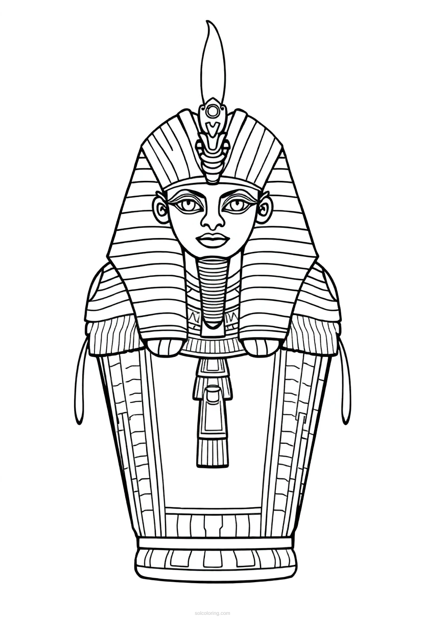 Egyptian Sarcophagus coloring page for kids