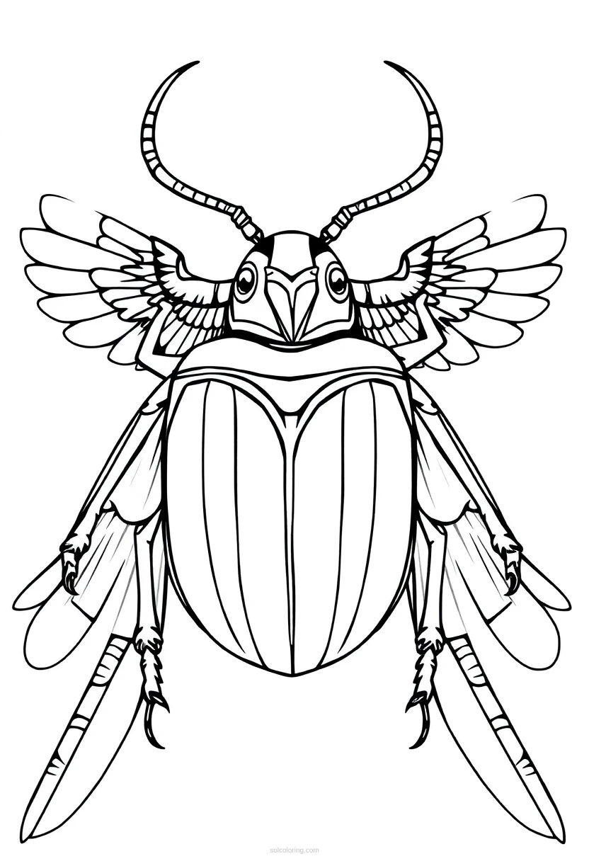 Egyptian Scarab Beetle coloring page for kids