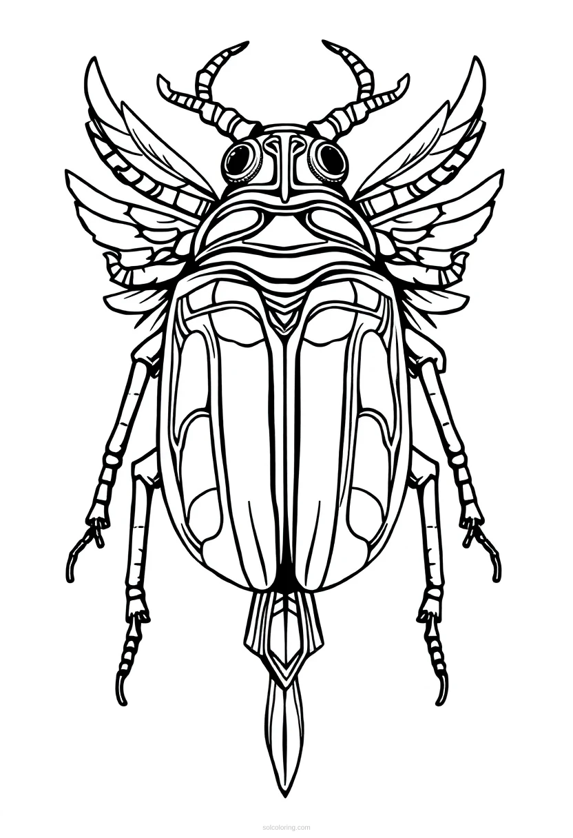 Egyptian Scarab Beetle coloring page for kids