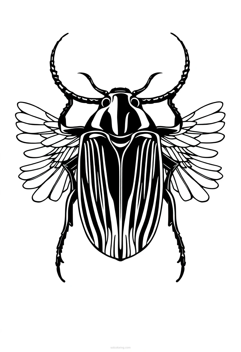 Egyptian Scarab Beetle coloring page for kids
