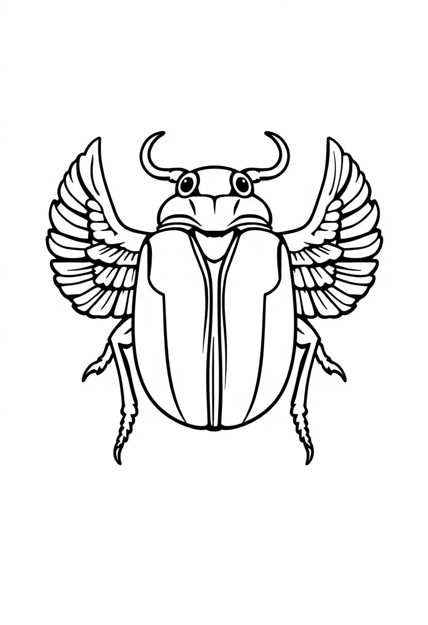 Egyptian Scarab Beetle Symbol coloring page, free printable