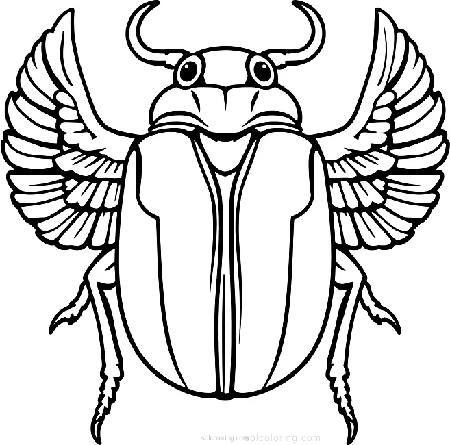 Egyptian Scarab Beetle Symbol coloring page for kids