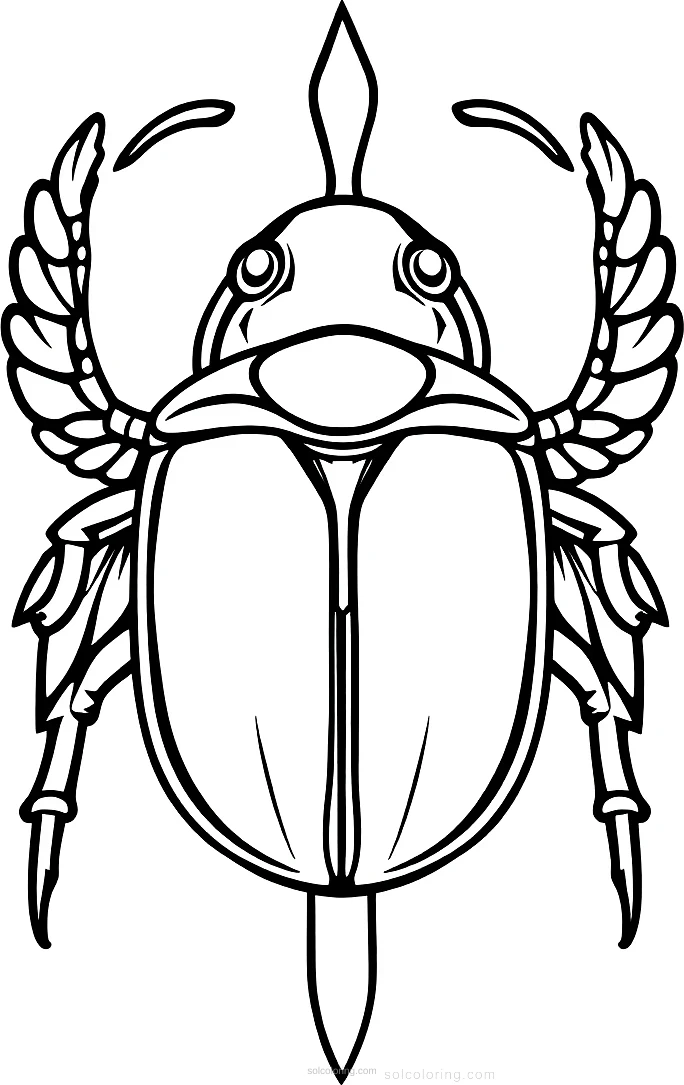 Egyptian Scarab Beetle Symbol coloring page for kids