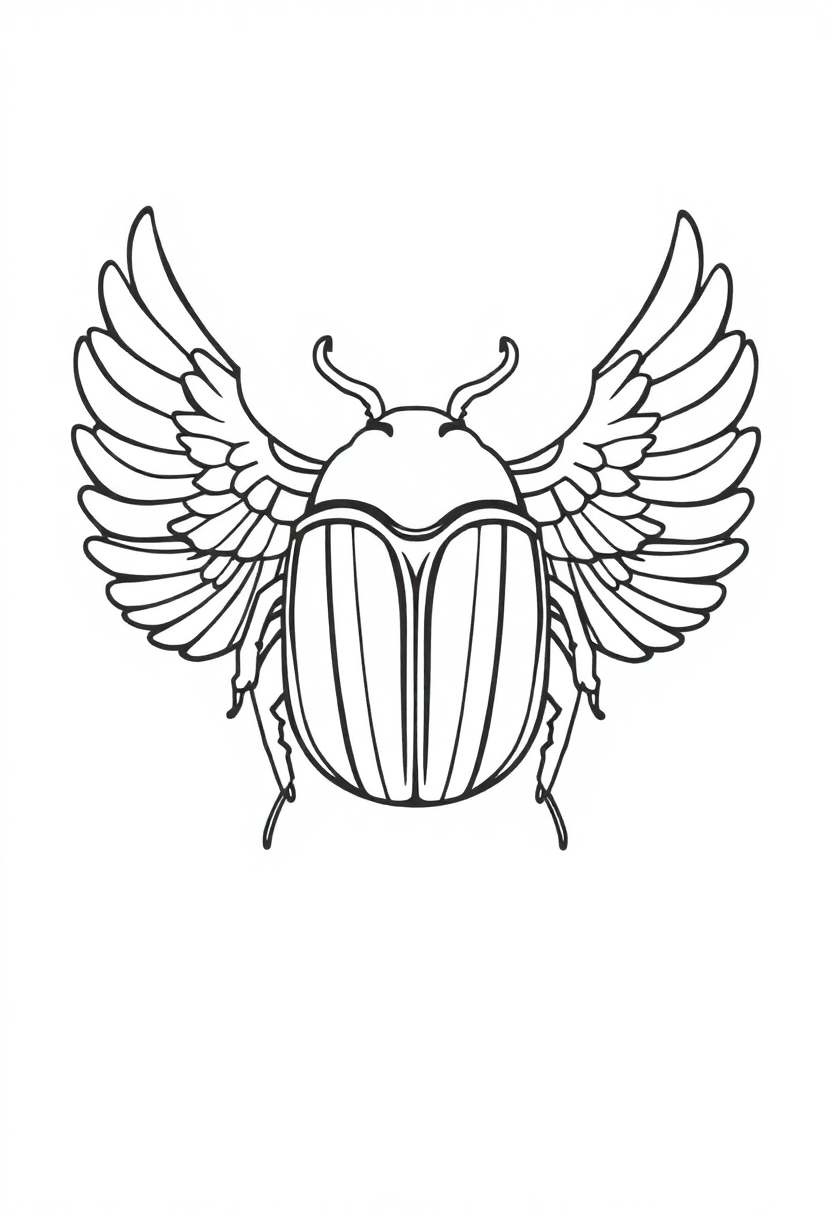 Egyptian Scarab Beetle Symbol coloring page, free printable