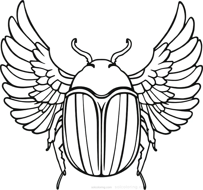 Egyptian Scarab Beetle Symbol coloring page for kids