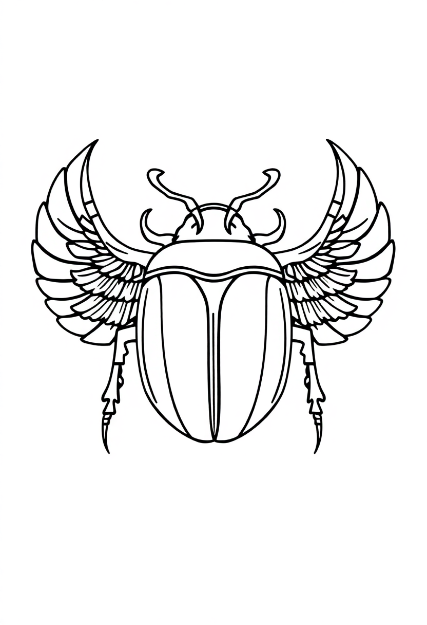 Egyptian Scarab Beetle Symbol coloring page, free printable