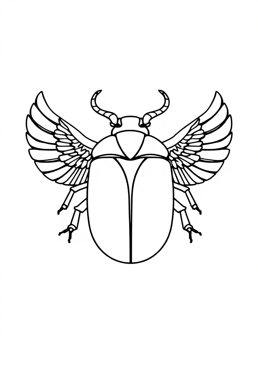 Egyptian Scarab Beetle Symbol coloring pages