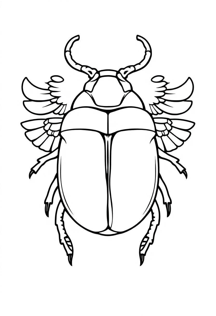 Egyptian Scarab Beetle Symbol coloring page, free printable
