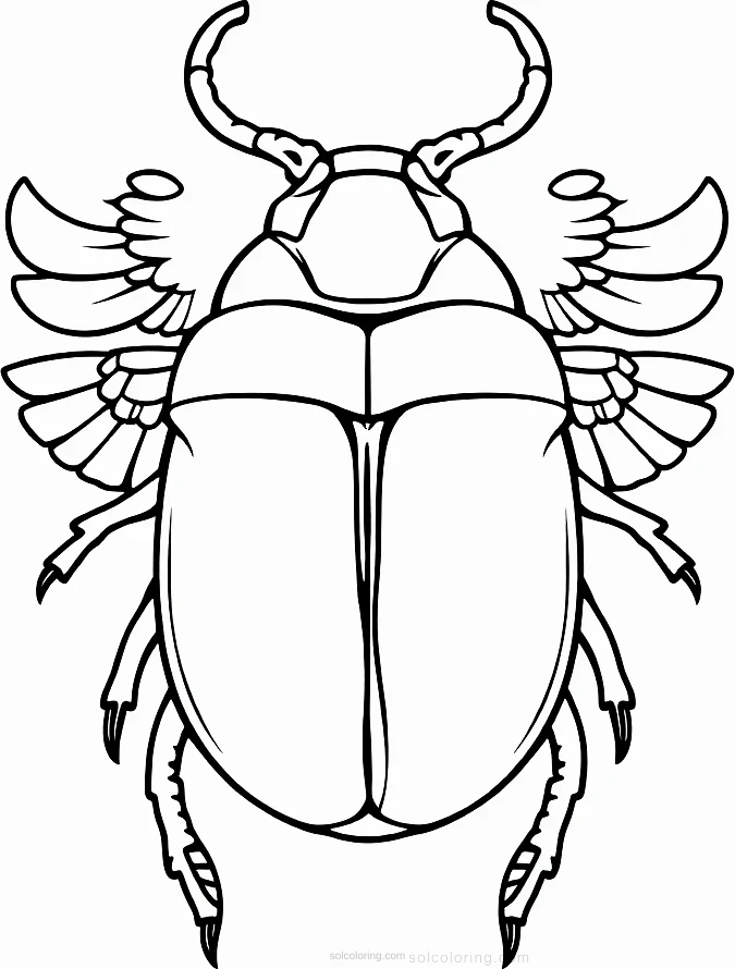 Egyptian Scarab Beetle Symbol coloring page for kids