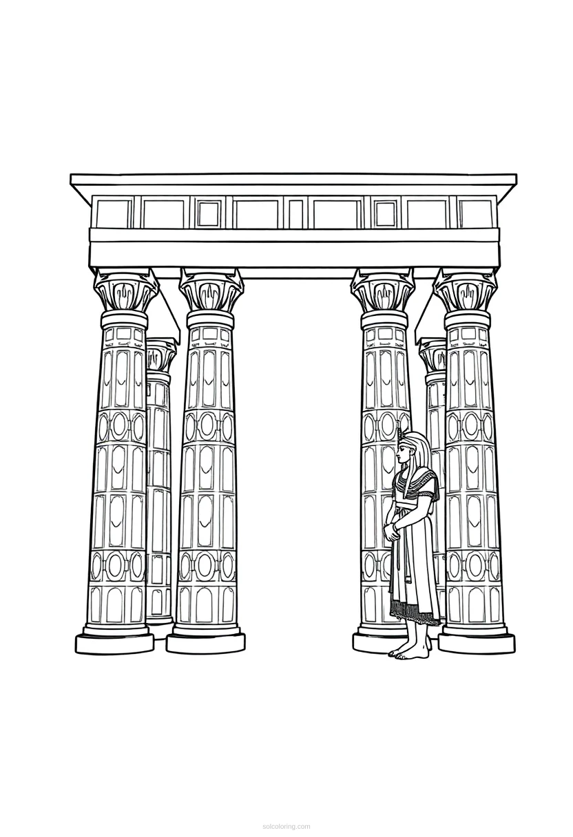 Egyptian Temple Columns coloring page for kids