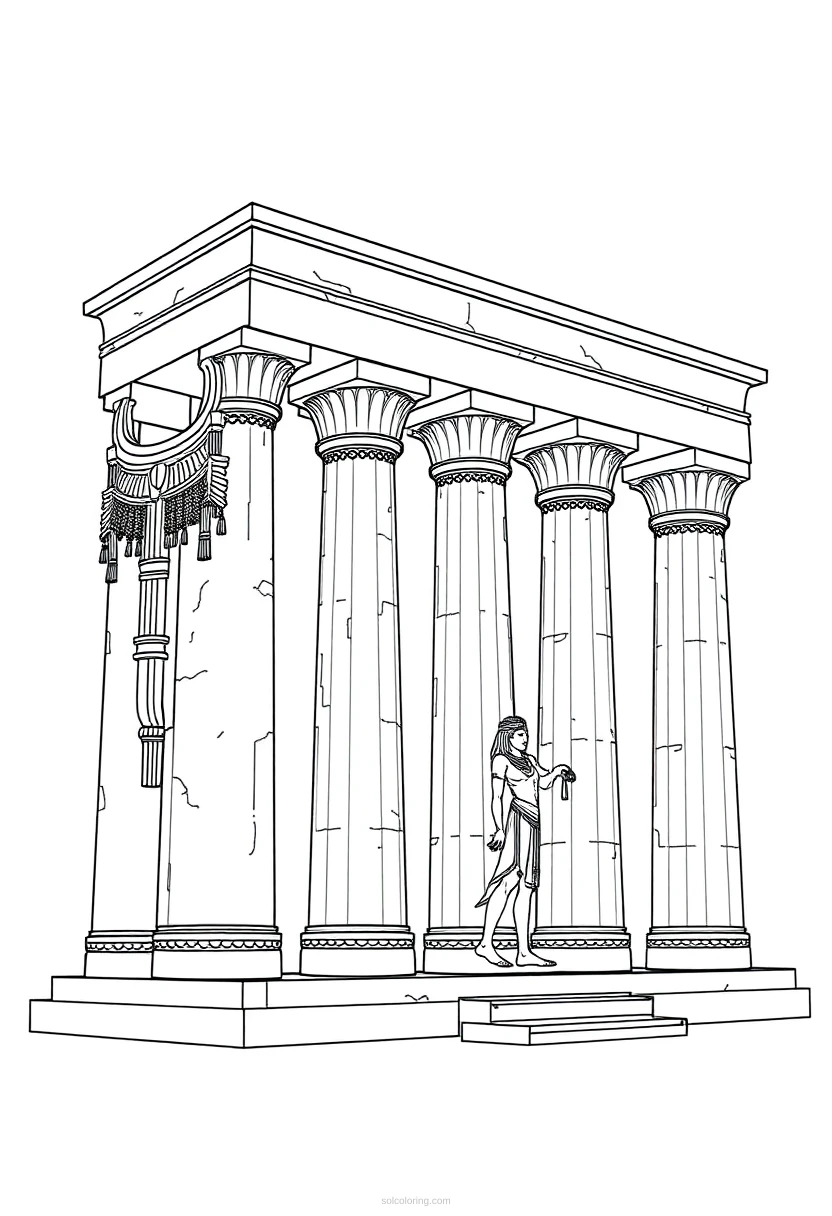 Egyptian Temple Columns coloring pages