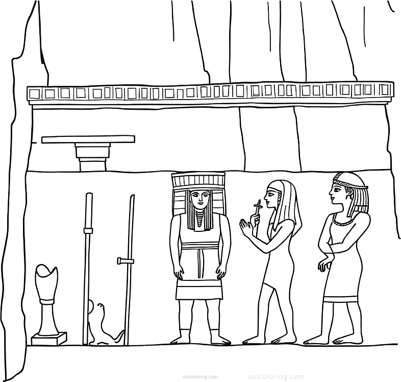 Egyptian Tomb Wall Paintings coloring page for kids