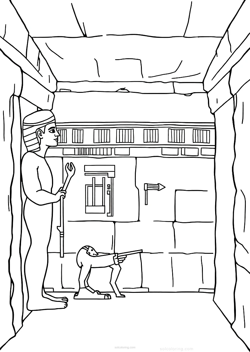 Egyptian Tomb Wall Paintings coloring page for kids