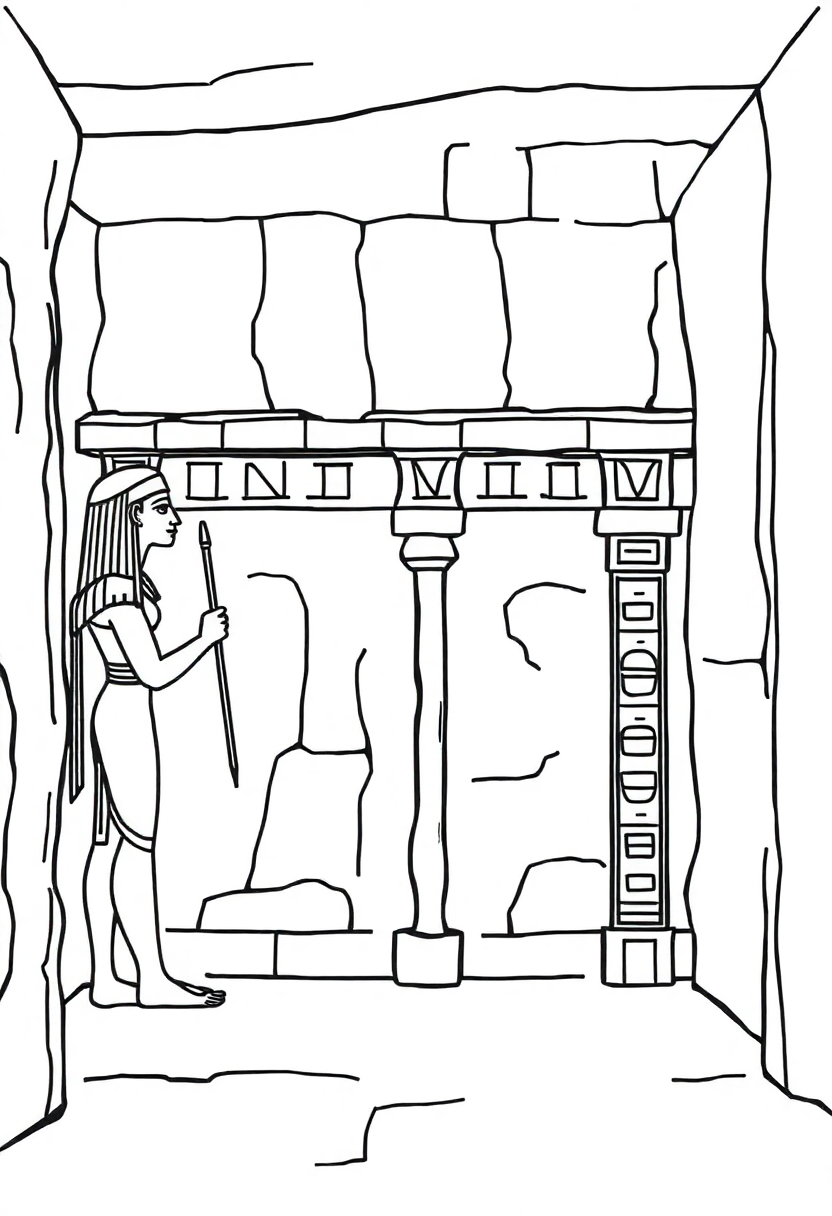 Egyptian Tomb Wall Paintings coloring page, free printable