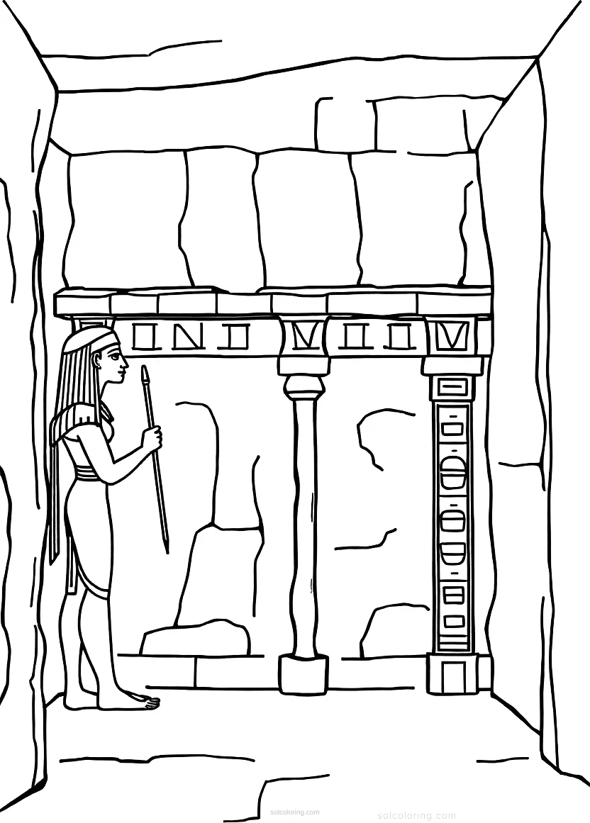 Egyptian Tomb Wall Paintings coloring page for kids