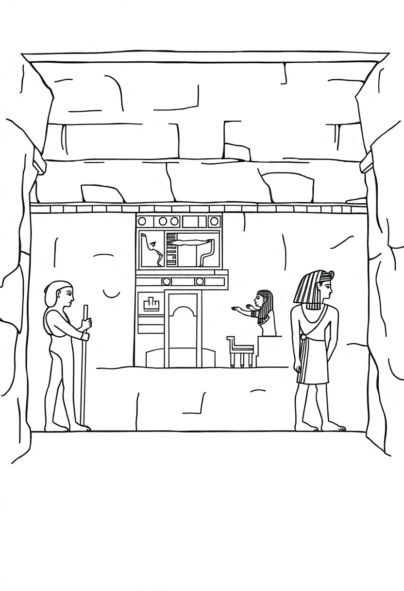 Egyptian Tomb Wall Paintings coloring pages