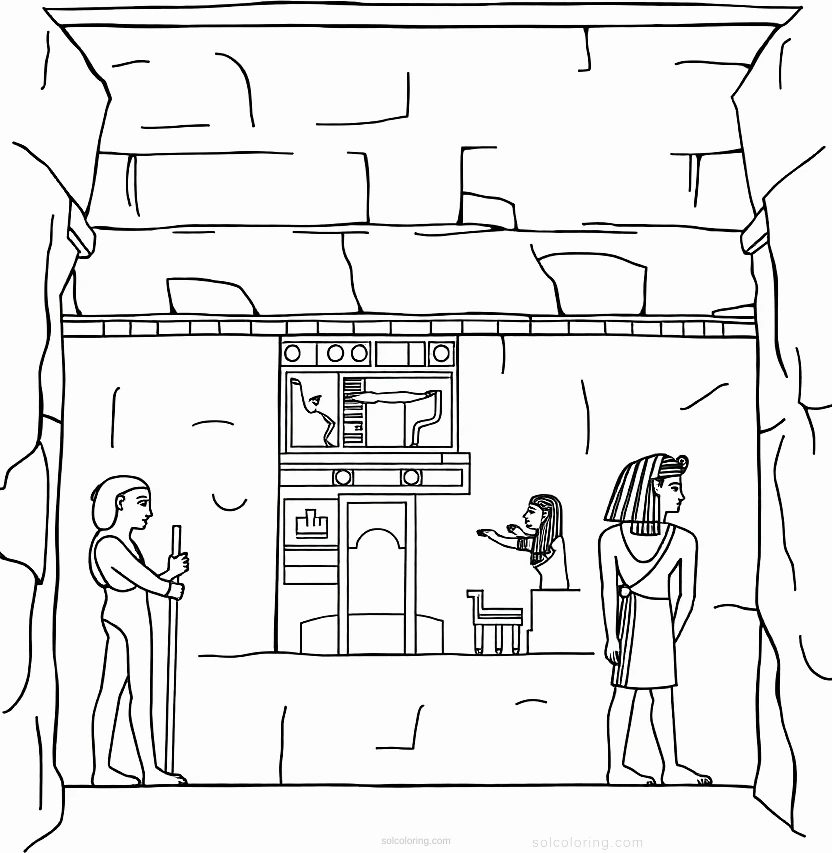 Egyptian Tomb Wall Paintings coloring pages