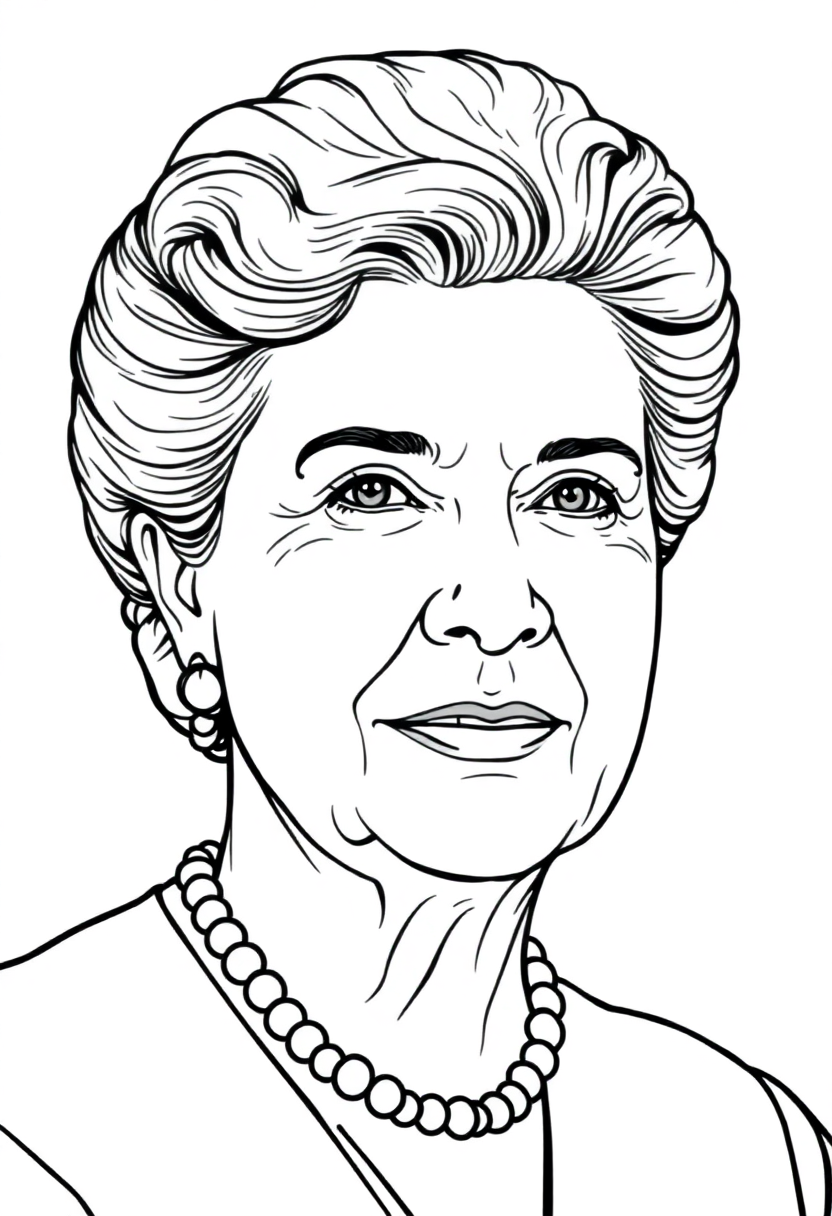 Eleanor Roosevelt Portrait coloring page, free printable