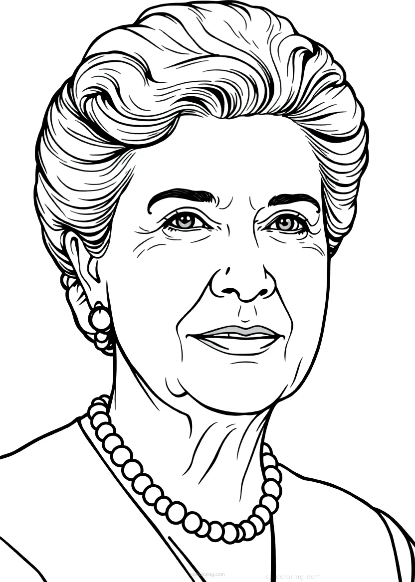 Eleanor Roosevelt Portrait coloring page for kids