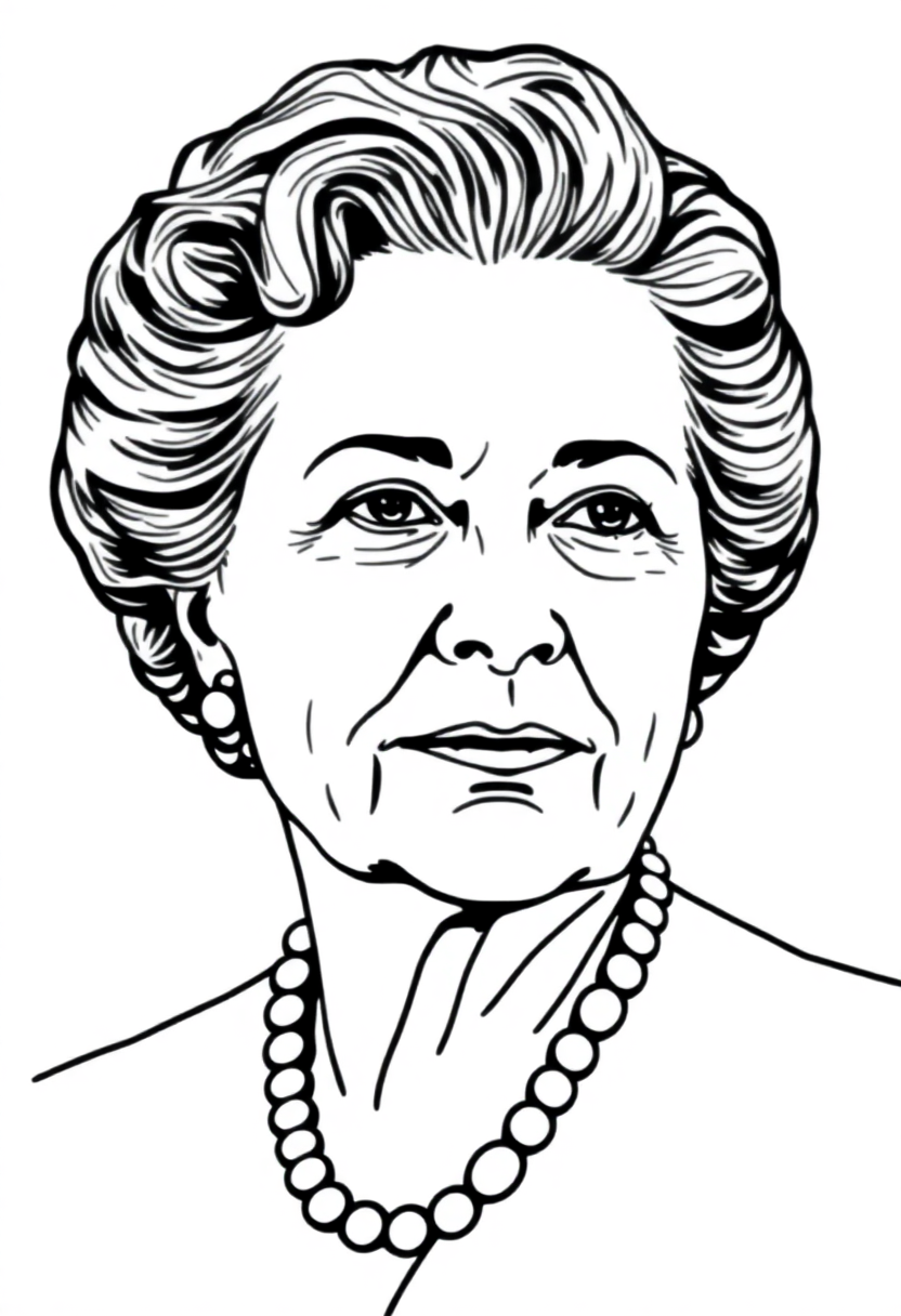 Eleanor Roosevelt Portrait coloring page, free printable