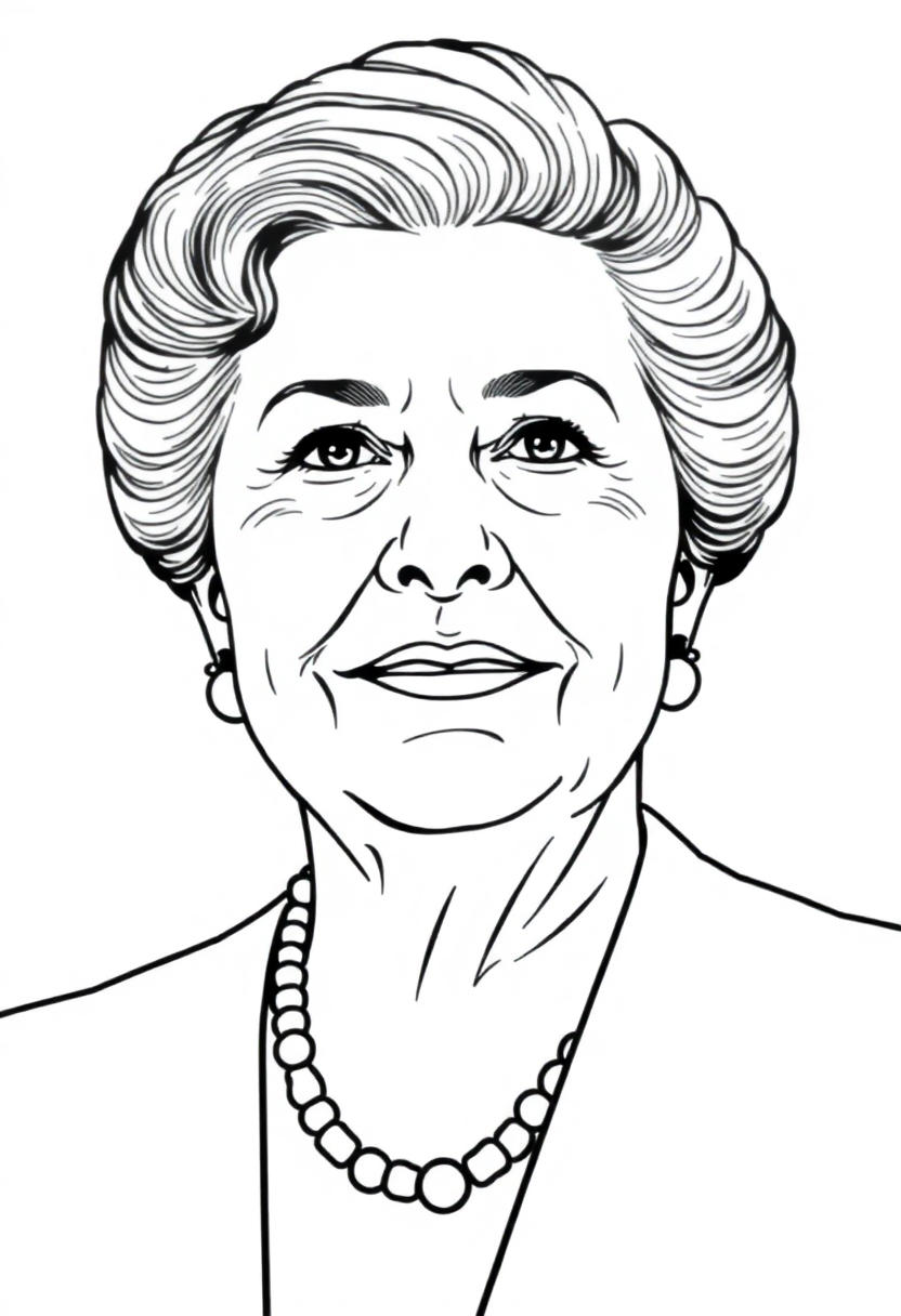 Eleanor Roosevelt Portrait coloring page, free printable