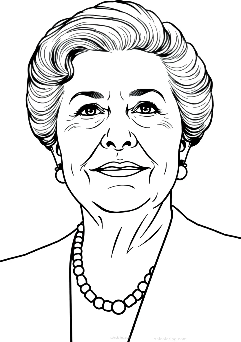 Eleanor Roosevelt Portrait coloring page for kids
