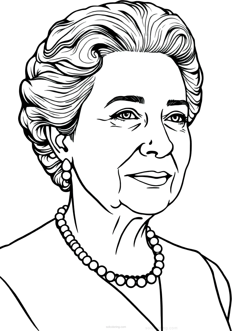 Eleanor Roosevelt Portrait coloring page for kids
