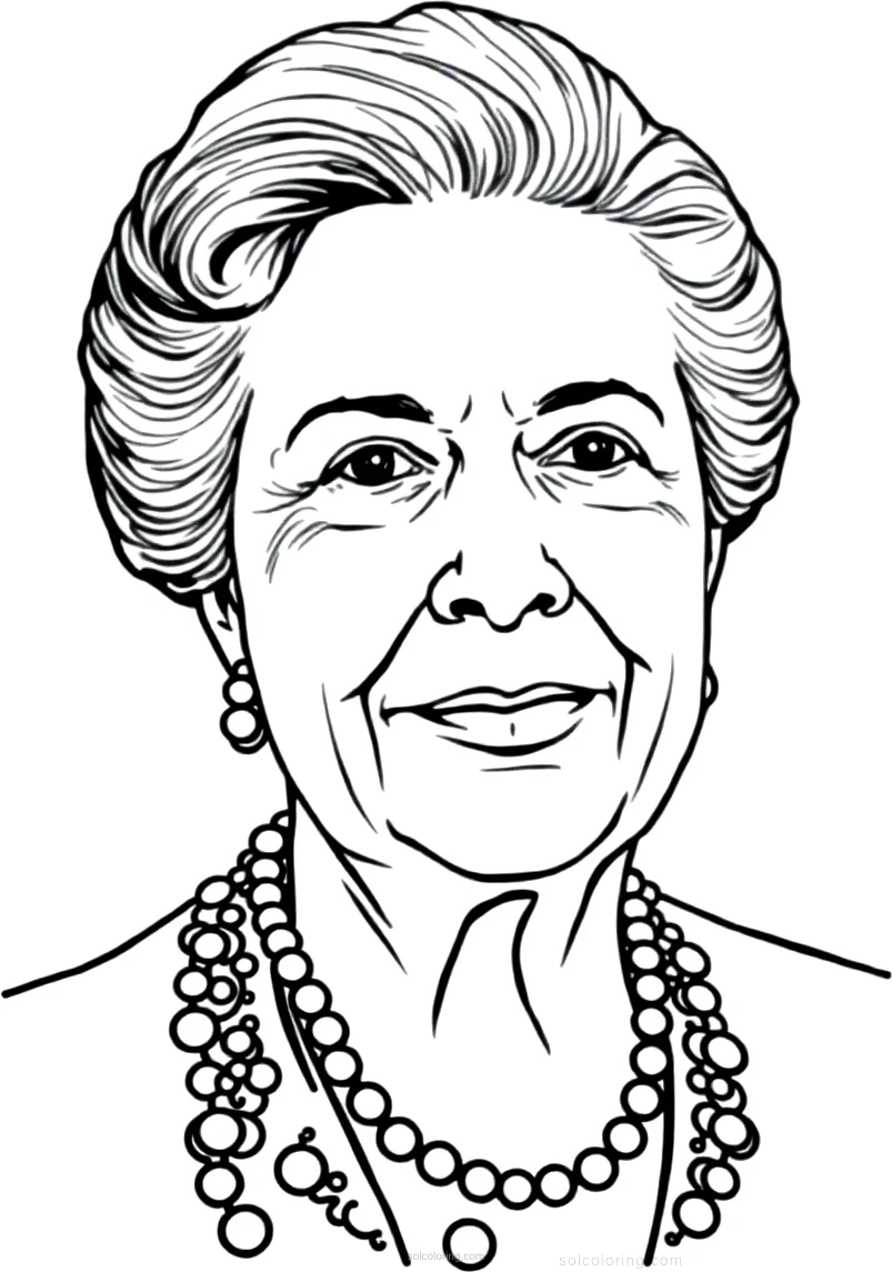 Eleanor Roosevelt Portrait coloring page for kids