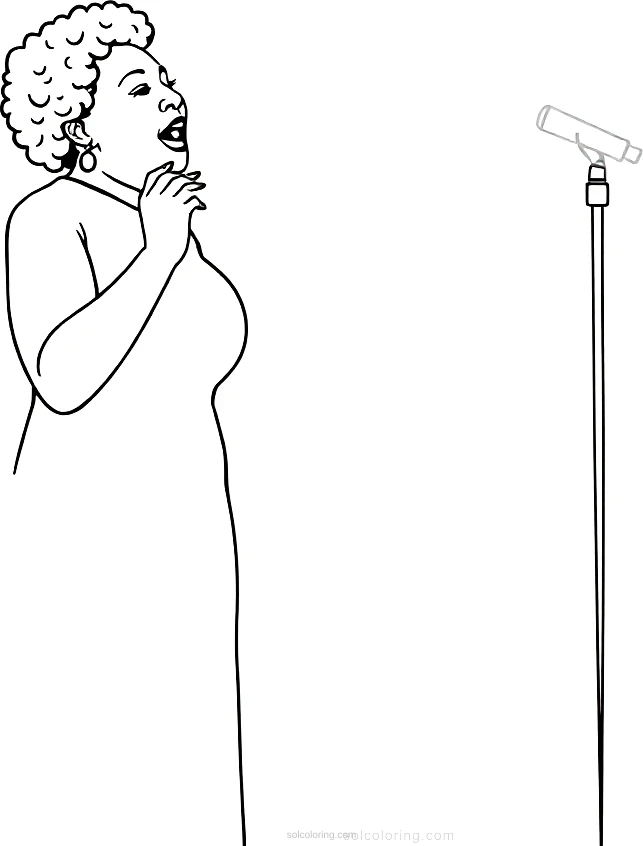 Ella Fitzgerald Performing coloring pages
