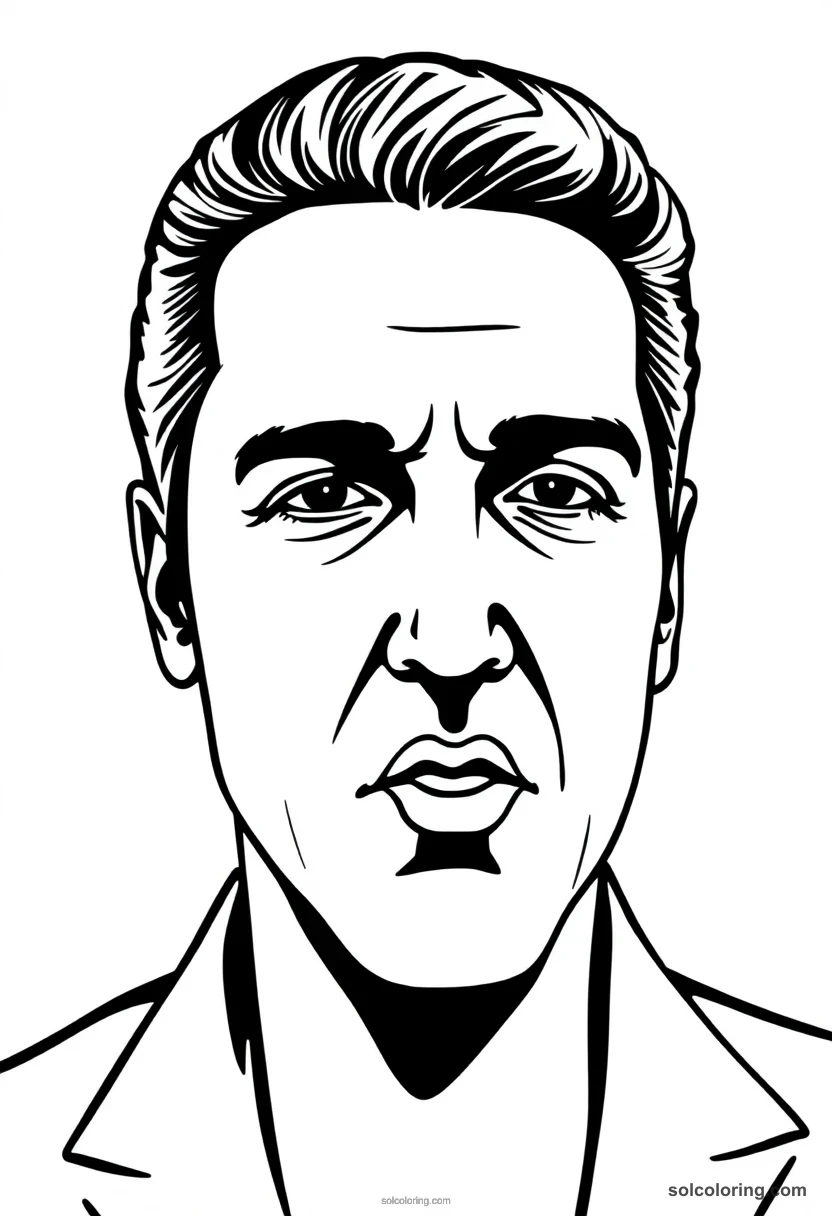 Caricature Elvis Presley caricature coloring page for kids