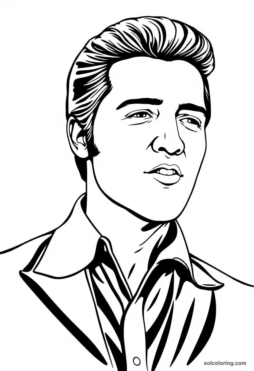 Illustrated Portrait Elvis Presley