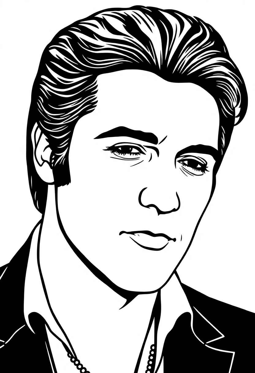 Elvis Presley Portrait coloring page, free printable