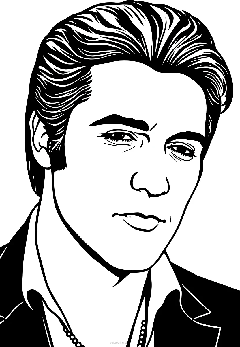 Elvis Presley Portrait coloring page for kids